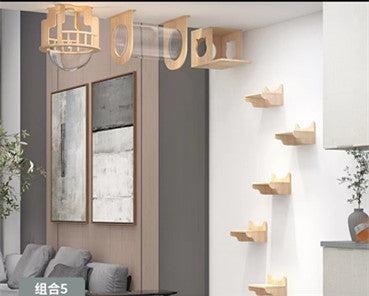 Wall-mounted cat tree shelf cat scratching post