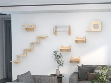 Wall-mounted cat tree shelf cat scratching post