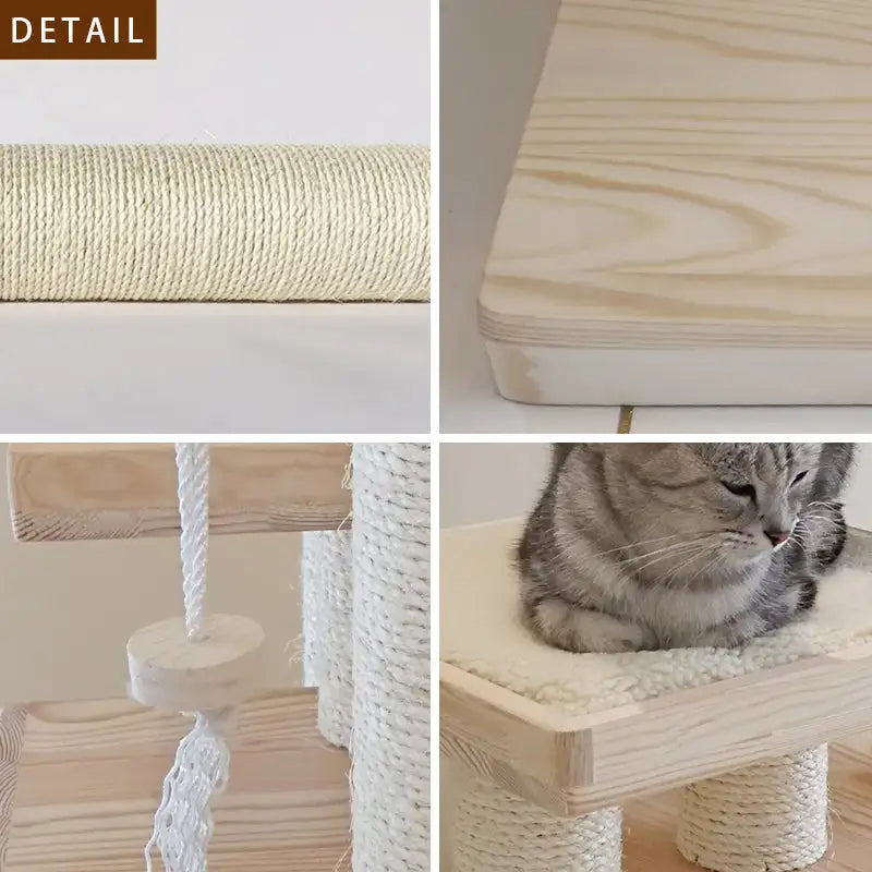 Multi-Level Cat Tower with Scratching Post & Toy