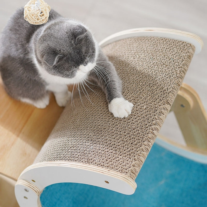 Small Solid Wood Cat Tree Sisal Scratching Post Cat Bed