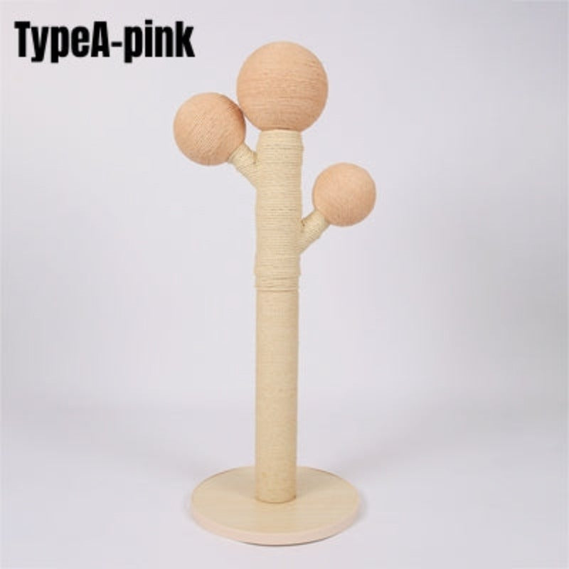 Solid wood Cat Scratching Post Cute Sisal Cat Scratcher 4types