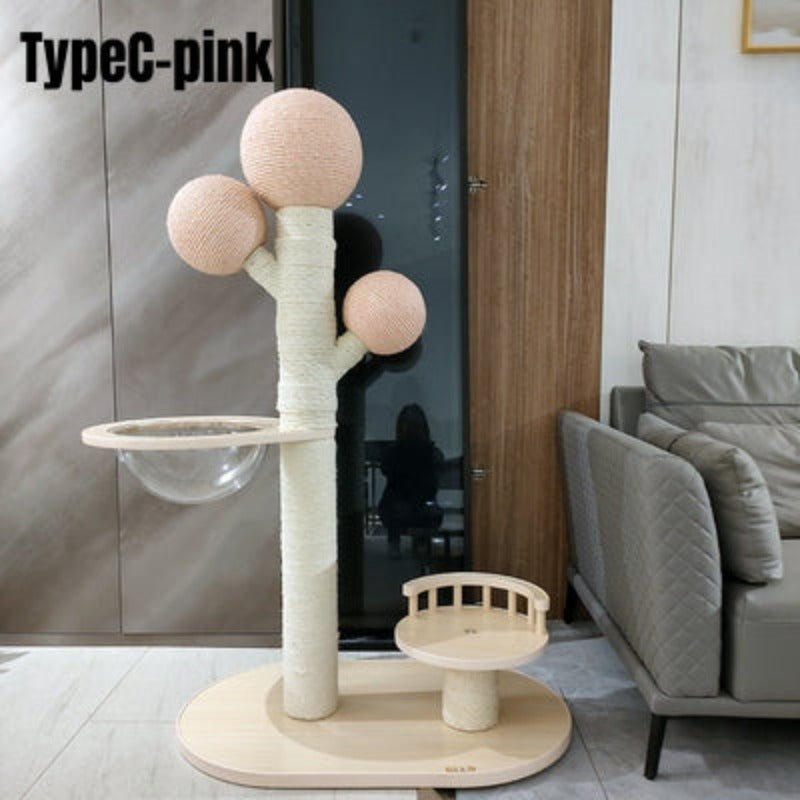 Solid wood Cat Scratching Post Cute Sisal Cat Scratcher 4types